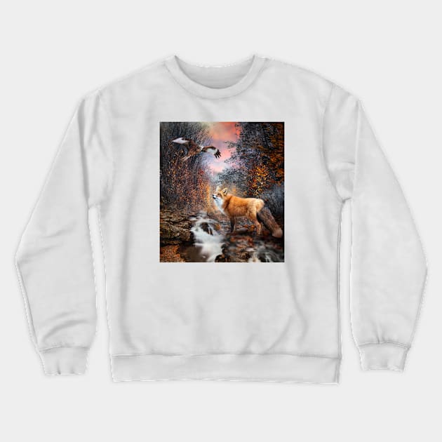 Autumn Walk Crewneck Sweatshirt by Phatpuppy Art